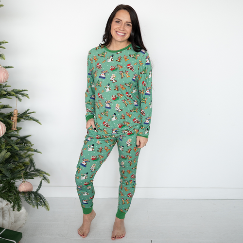 Christmas Snowy Squirrel Buddies Bamboo Family Matching Pajamas