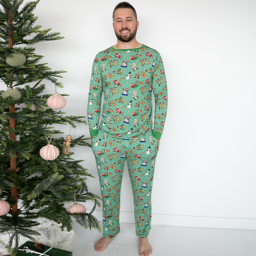 Christmas Snowy Squirrel Buddies Bamboo Family Matching Pajamas