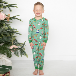 Christmas Snowy Squirrel Buddies Kids Bamboo Two-Piece Pajama Set