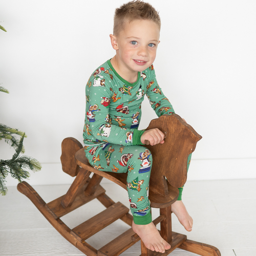 سباق Car Cartoon Kids Bamboo Short Pajama Set