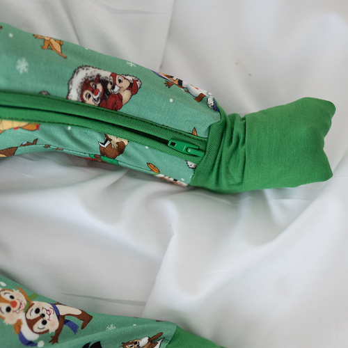 Christmas Snowy Squirrel Buddies Baby Bamboo Zipper Romper Pajamas
