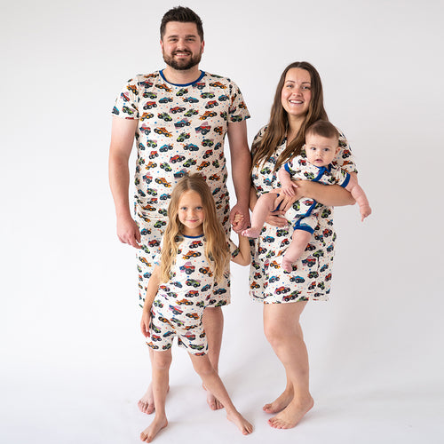 4th of July × Monster Truck Bamboo Short Family Matching Pajamas