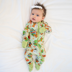 Christmas Mystery Great Dane Dog Baby Bamboo Zipper Romper Pajamas