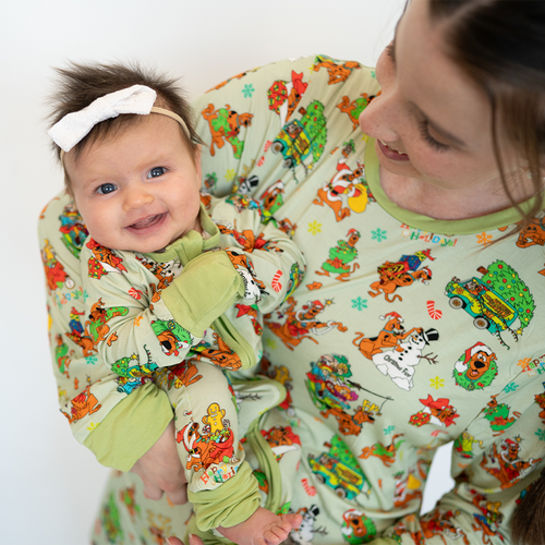 Christmas Mystery Great Dane Dog Baby Bamboo Zipper Romper Pajamas