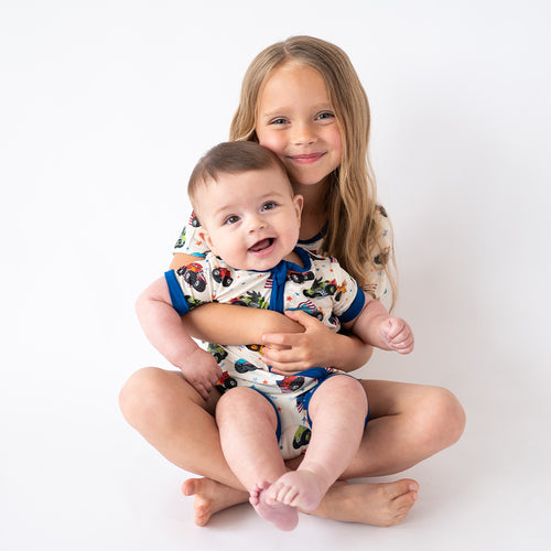 4th of July × Monster Truck Bamboo Short Family Matching Pajamas