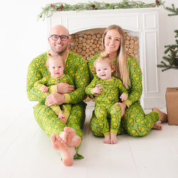 Christmas Green Guy Print Bamboo Family Matching Pajamas