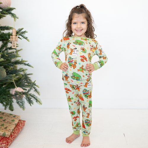 سباق Car Cartoon Kids Bamboo Short Pajama Set