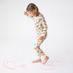 Sesame Sports Kid Bamboo Beige Two-Piece Pajama Set