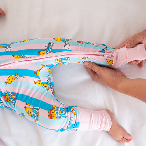 Fancyprince مخطط الموز Baby Bamboo Zipper Romper Pajamas
