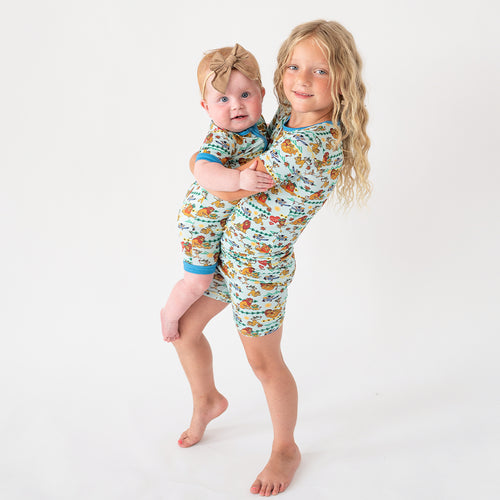 سباق Car Cartoon Kids Bamboo Short Pajama Set