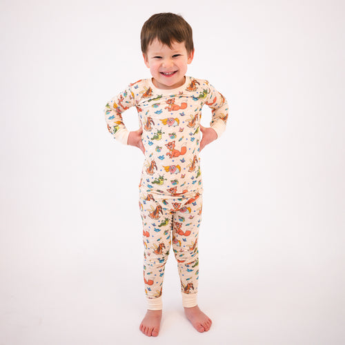 FancyPrince Fox Hound Kid Bamboo Two-Piece Pajama Set