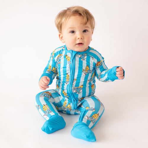 FancyPrince Striped Banana Baby Bamboo Zipper Romper Pajamas