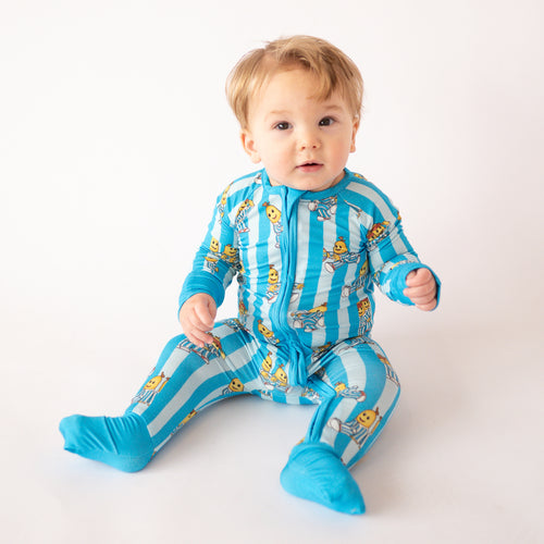 FancyPrince Striped Banana Baby Bamboo Zipper Romper Pajamas