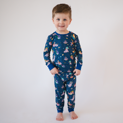 FancyPrince Cartoon Dragon Flying Kid Bamboo Two-Piece Pajama Set