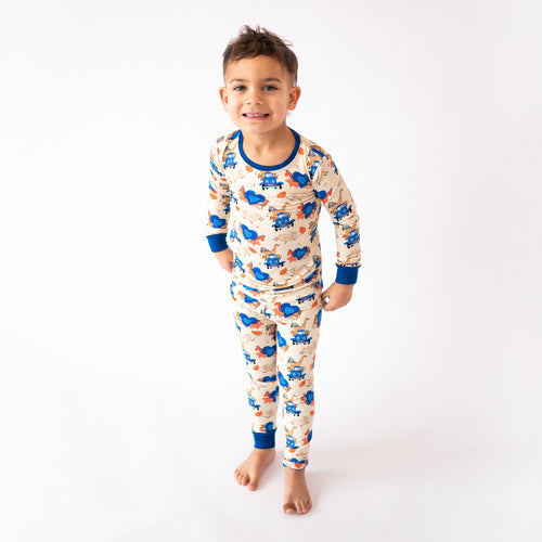 FancyPrince Valetine Animal Truck Kid Bamboo Two-Piece Pajama Set