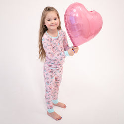 FancyPrince Valentine Dalmatians Love Kids Bamboo Two-Piece Pajama Set