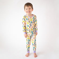 FancyPrince Cartoon Dragon Kid Bamboo Two-Piece Pajama Set