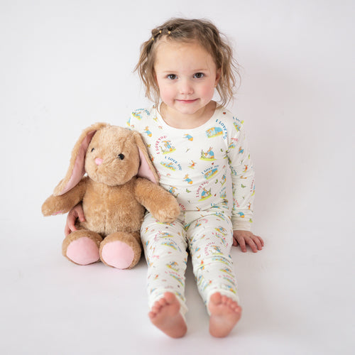 FancyPrince Mother's Day Bunny Love Kid Bamboo Two-Piece Pajama Set