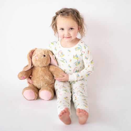 FancyPrince Mother's Day Bunny Love Kid Bamboo Two-Piece Pajama Set