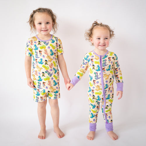 FancyPrince Cartoon Dragon Kids Bamboo Short Two-Piece Pajama Set