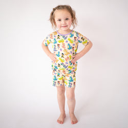 FancyPrince Cartoon Dragon Kids Bamboo Short Two-Piece Pajama Set