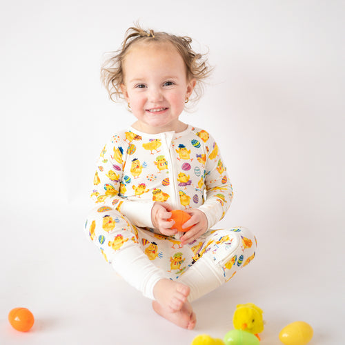 FancyPrince Easter Egg Chick Baby Bamboo Zipper Romper Pajamas