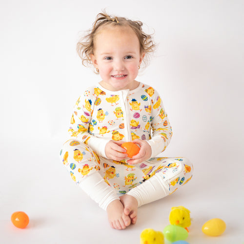 FancyPrince Easter Egg Chick Baby Bamboo Zipper Romper Pajamas