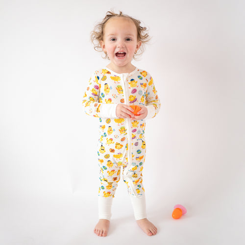 FancyPrince Easter Egg Chick Baby Bamboo Zipper Romper Pajamas