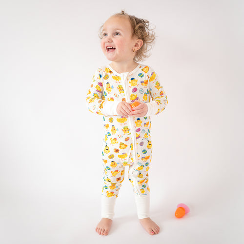 FancyPrince Easter Egg Chick Baby Bamboo Zipper Romper Pajamas