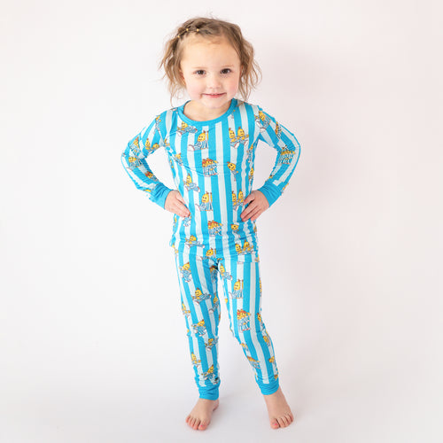 FancyPrince Striped Banana Kid Bamboo Two-Piece Pajama Set