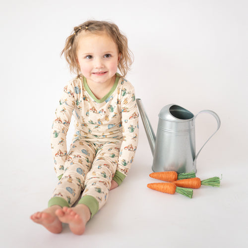 FancyPrince Easter Rabbit Carrot Kid Bamboo Two-Piece Pajama Set