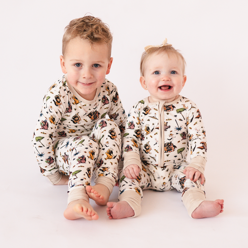 FancyPrince Monster Adventure Kid Bamboo Two-Piece Pajama Set