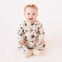 FancyPrince Monster Adventure Baby Bamboo Zipper Romper Pajamas