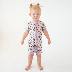 Crazy Zoo Baby Bamboo Short Zipper Romper Pajamas