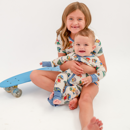 Rocket Skateboard Kids Bamboo Short Two-Piece Pajama Set