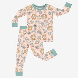 FancyPrince Cute Smiling Face Print Toddler Pajama Set