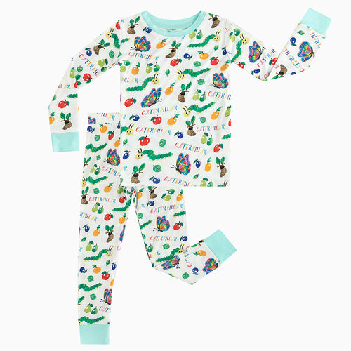 FancyPrince Caterpillar Butterfly Print Kid Bamboo Two-Piece Pajama Set