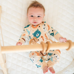 Fluffy Bear Head Print Bamboo Zippy Sleeper