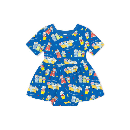 Father's & Mother's Day Elephant Family Twirl Dress With Bodysuit
