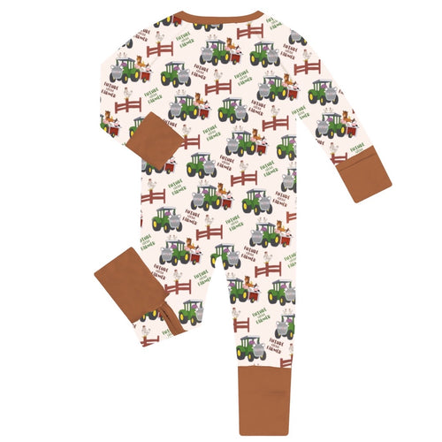 🔥New Deals FancyPrince Animal Car Farm Baby Bamboo Zipper Romper Pajamas