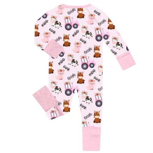 FancyPrince Animal Car Baby Bamboo Zipper Romper Pajamas