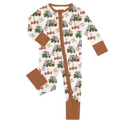 🔥New Deals FancyPrince Animal Car Farm Baby Bamboo Zipper Romper Pajamas