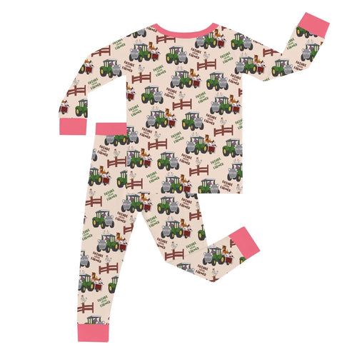 🔥New Deals FancyPrince Animal Car Farm Kid Bamboo Two-Piece Pajama Set