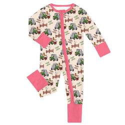 FancyPrince Animal Car Farm Baby Bamboo Zipper Romper Pajamas