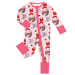 🔥New Deals FancyPrince Valentine's Day Water Sloth Baby Bamboo Zipper Romper Pajamas