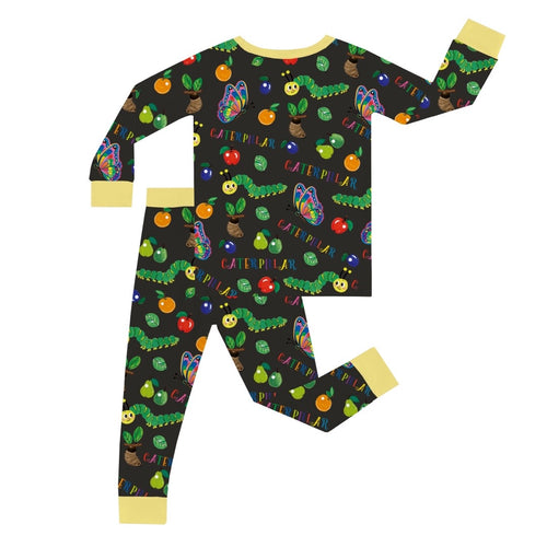 🔥New Deals FancyPrince Caterpillar Butterfly Print Kid Bamboo Two-Piece Pajama Set