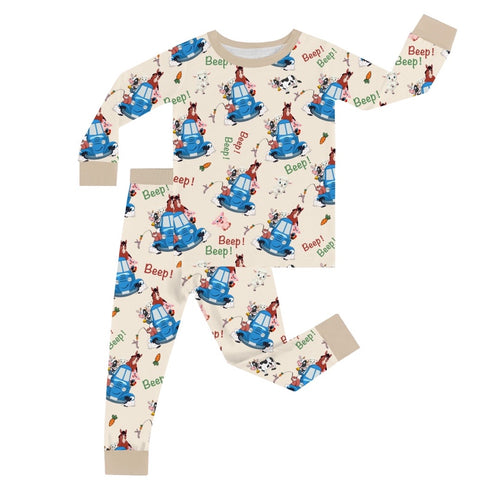 🔥New Deals FancyPrince Animal Car Carrot Kid Bamboo Two-Piece Pajama Set