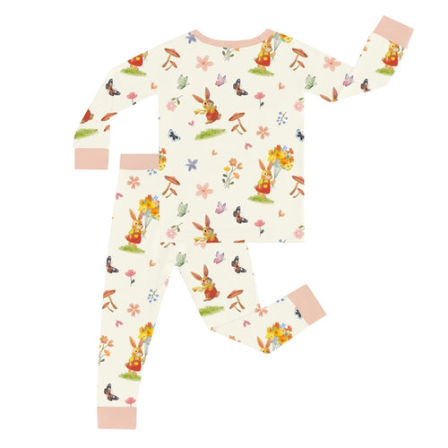 FancyPrince Rabbit Flower Kid Bamboo Two-Piece Pajama Set