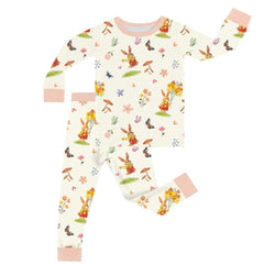 FancyPrince Rabbit Flower Kid Bamboo Two-Piece Pajama Set