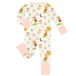 FancyPrince Rabbit Flower Baby Bamboo Zipper Romper Pajamas